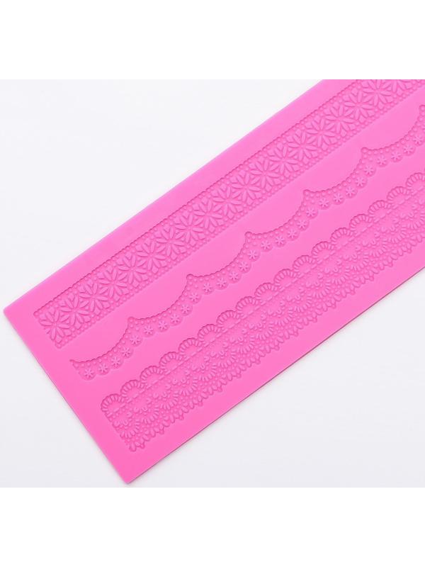 Коврик для айсинга силиконовый Доляна «Ретро», 40×12 см, цвет МИКС