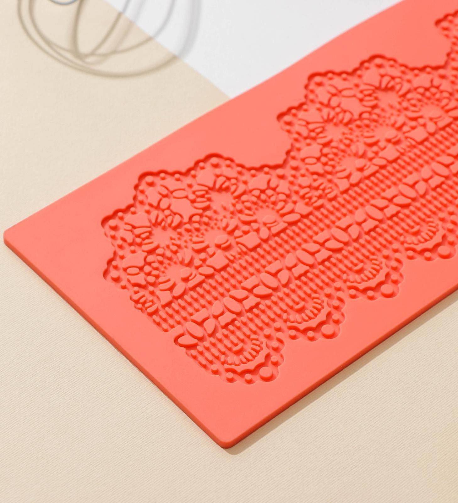 Коврик для айсинга силиконовый Доляна «Ажурный пояс», 40×13 см, цвет МИКС