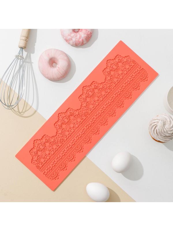 Коврик для айсинга силиконовый Доляна «Ажурный пояс», 40×13 см, цвет МИКС