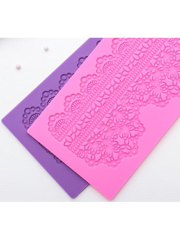Коврик для айсинга силиконовый Доляна «Ажурный пояс», 40×13 см, цвет МИКС
