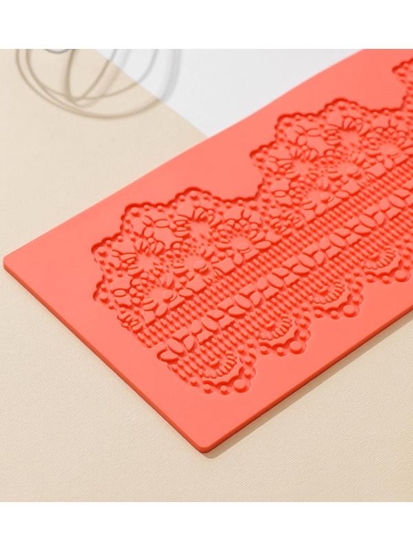 Коврик для айсинга силиконовый Доляна «Ажурный пояс», 40×13 см, цвет МИКС