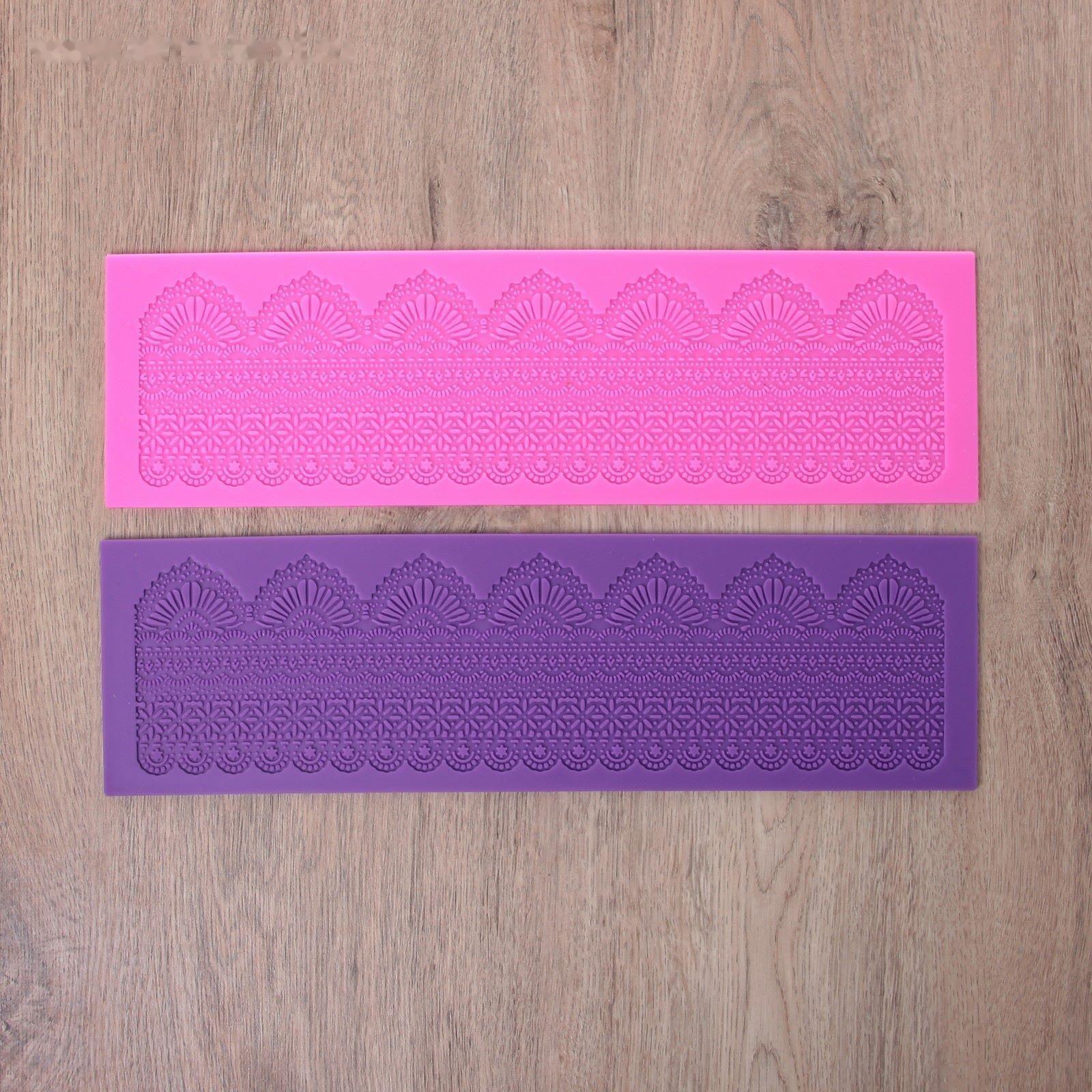 Коврик для айсинга силиконовый Доляна «Кружево», 40×12 см, цвет МИКС