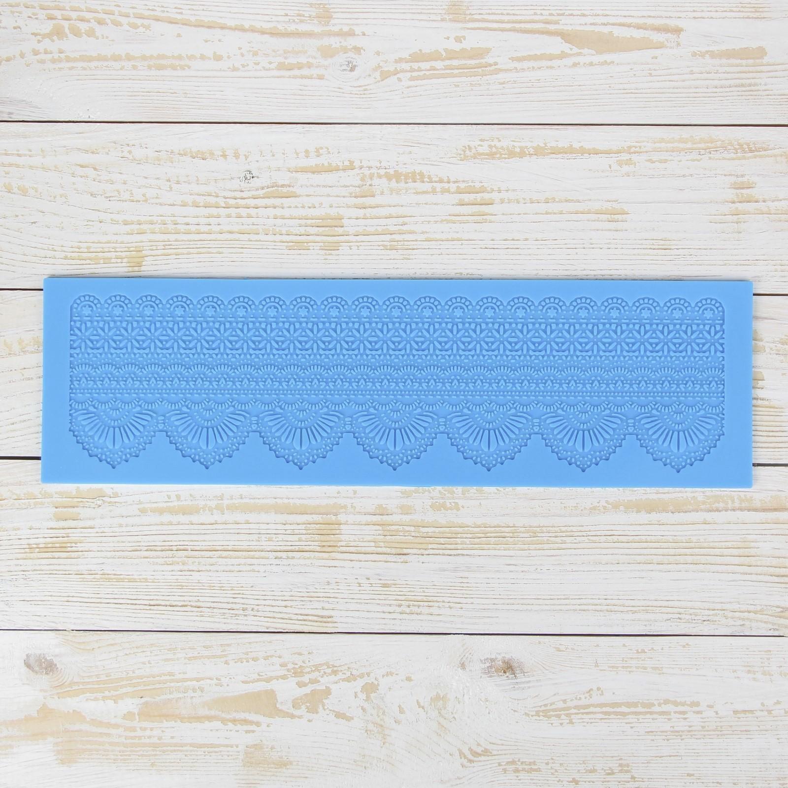 Коврик для айсинга силиконовый Доляна «Кружево», 40×12 см, цвет МИКС