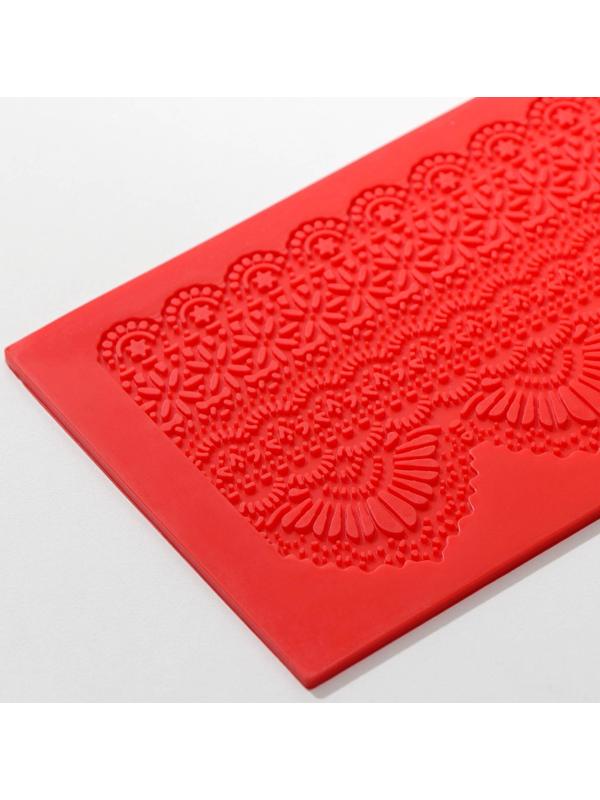 Коврик для айсинга силиконовый Доляна «Кружево», 40×12 см, цвет МИКС