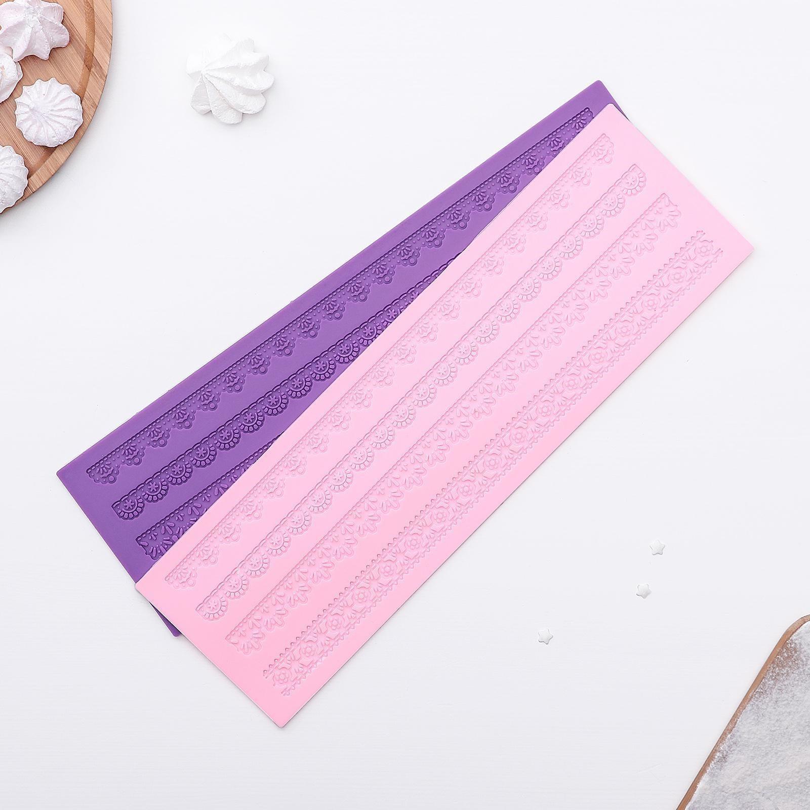 Коврик для айсинга силиконовый Доляна «Узкие полосы», 40×12 см, цвет МИКС