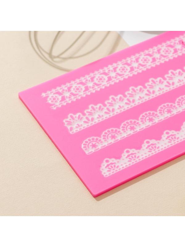 Коврик для айсинга силиконовый Доляна «Узкие полосы», 40×12 см, цвет МИКС