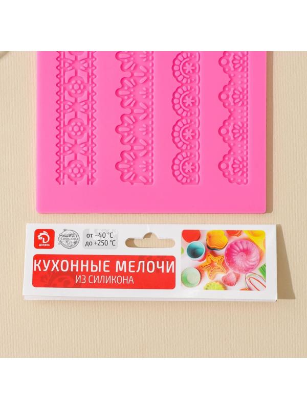 Коврик для айсинга силиконовый Доляна «Узкие полосы», 40×12 см, цвет МИКС