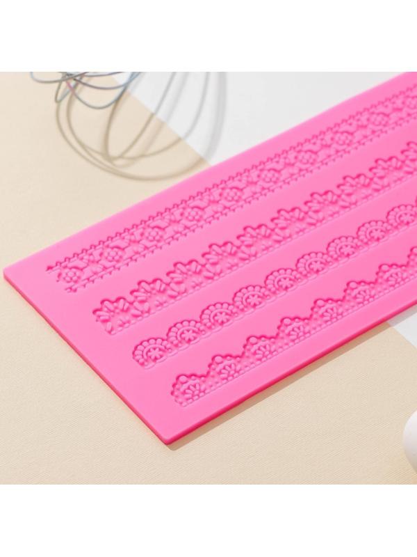 Коврик для айсинга силиконовый Доляна «Узкие полосы», 40×12 см, цвет МИКС