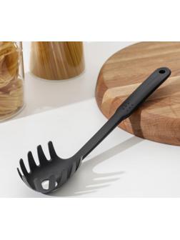 Ложка для спагетти Доляна «Орихалк», 30 см, цвет чёрный