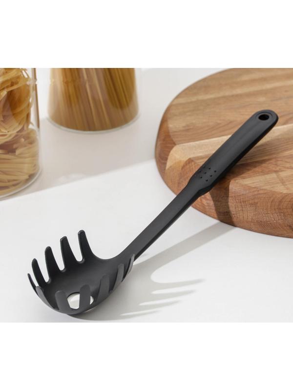 Ложка для спагетти Доляна «Орихалк», 30 см, цвет чёрный