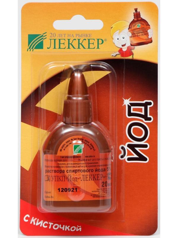 Йод Lekker, кисточка, 5%, 20 мл