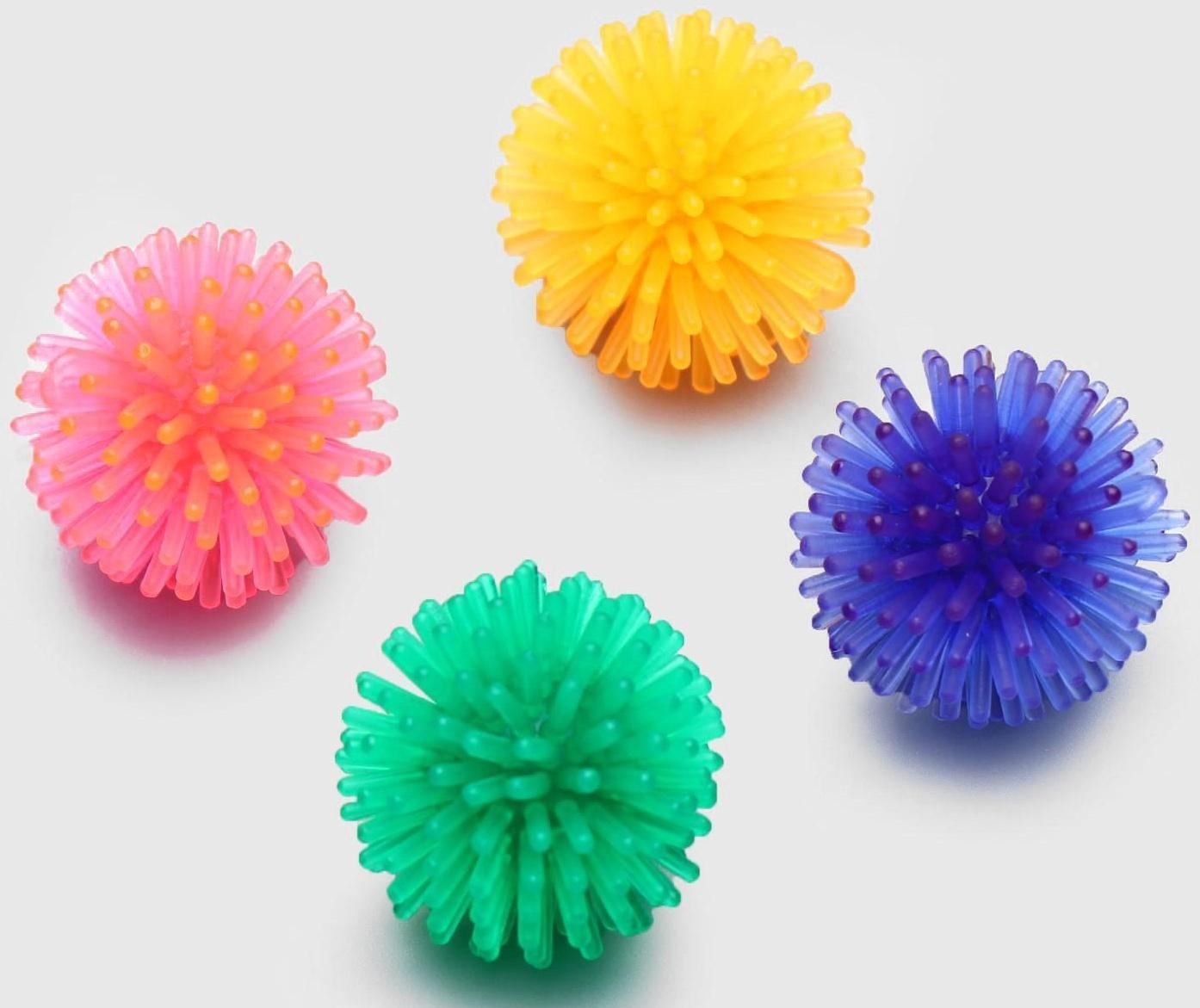 Шарик для кошек игольчатый, мягкий, 3,5 см, микс цветов (фасовка 10 шт), микс цветов