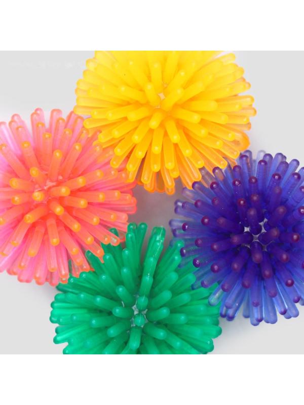 Шарик для кошек игольчатый, мягкий, 3,5 см, микс цветов (фасовка 10 шт), микс цветов