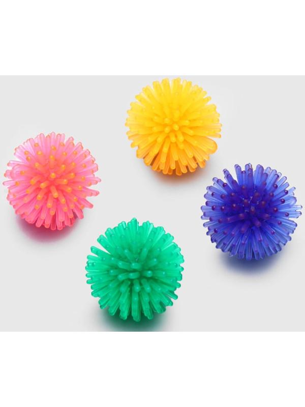 Шарик для кошек игольчатый, мягкий, 3,5 см, микс цветов (фасовка 10 шт), микс цветов