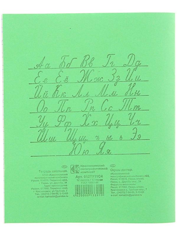 Тетрадь 12 листов косая линейка 