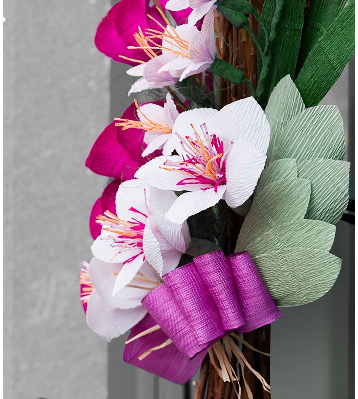 Бумага для упаковок и поделок, гофрированная, травяная, зеленая, однотонная, двусторонняя, рулон 1 шт., 0,5 х 2,5 м