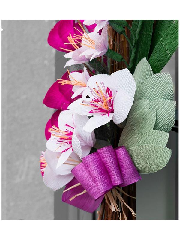 Бумага для упаковок и поделок, гофрированная, травяная, зеленая, однотонная, двусторонняя, рулон 1 шт., 0,5 х 2,5 м