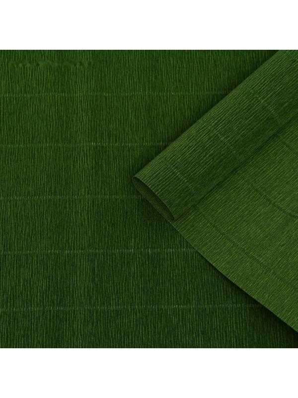 Бумага для упаковок и поделок, гофрированная, травяная, зеленая, однотонная, двусторонняя, рулон 1 шт., 0,5 х 2,5 м