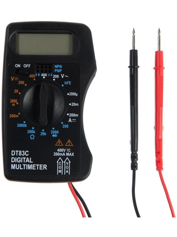 Мультиметр ТУНДРА mini, DT-83C, ACV/DCV, DCA, 200-2МΩ, проверка батареек 9V