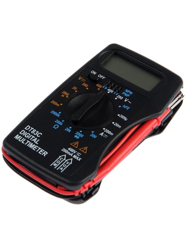 Мультиметр ТУНДРА mini, DT-83C, ACV/DCV, DCA, 200-2МΩ, проверка батареек 9V