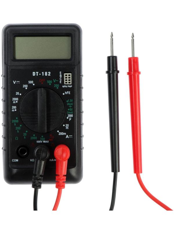 Мультиметр ТУНДРА mini, DT-182, ACV/DCV, DCA, 200-200MΩ, проверка батареек 1.5 и 9V