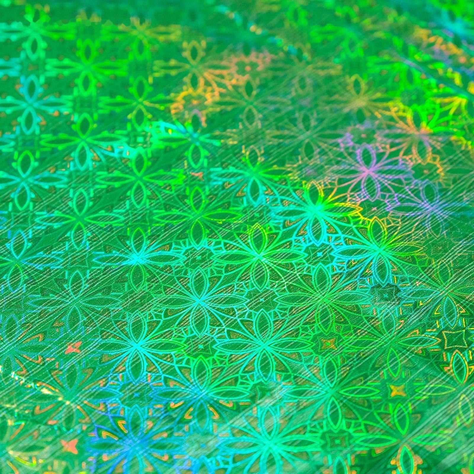 Пленка голография, зелёный, 70 х 100 см, рисунок МИКС