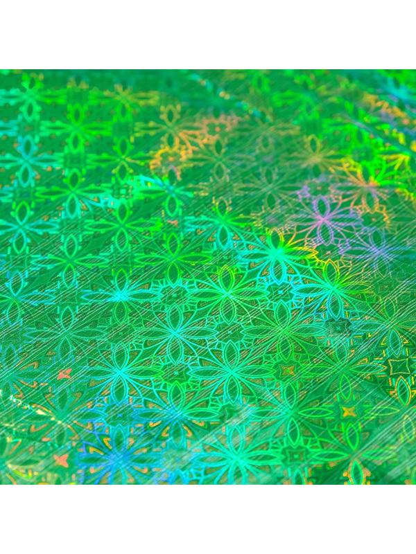 Пленка голография, зелёный, 70 х 100 см, рисунок МИКС