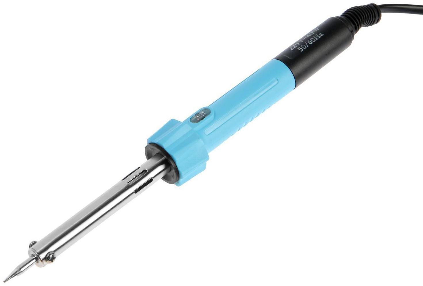 Паяльник ТУНДРА, индикатор работы, долговечное жало, 40 Вт, 220 В