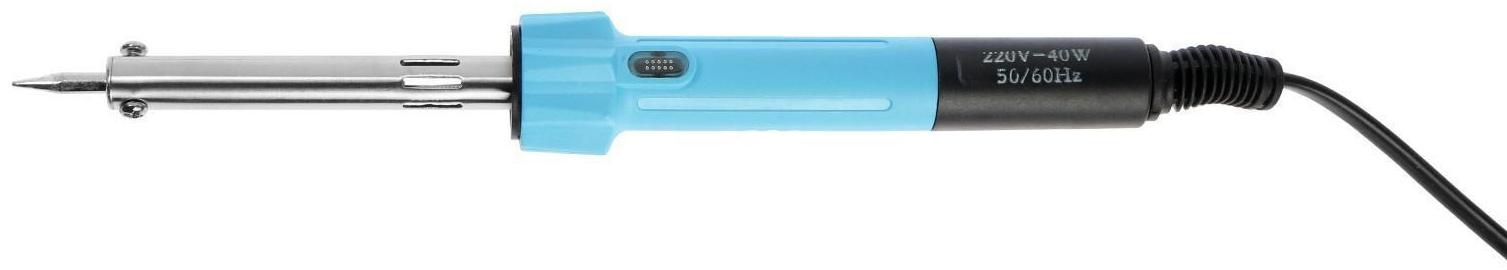 Паяльник ТУНДРА, индикатор работы, долговечное жало, 40 Вт, 220 В