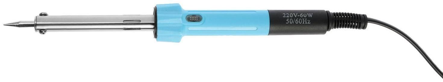 Паяльник ТУНДРА, индикатор работы, долговечное жало, 60 Вт, 220 В