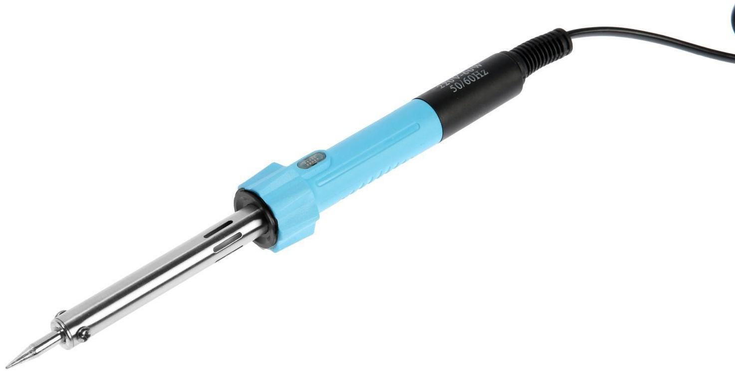 Паяльник ТУНДРА, индикатор работы, долговечное жало, 60 Вт, 220 В