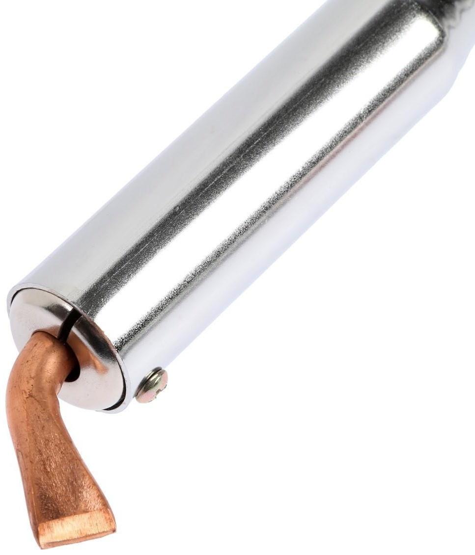 Паяльник ТУНДРА, деревянная рукоятка, плоское медное жало, 150 Вт, 220 В