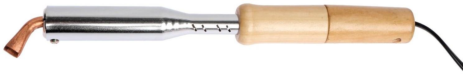 Паяльник ТУНДРА, деревянная рукоятка, плоское медное жало, 150 Вт, 220 В