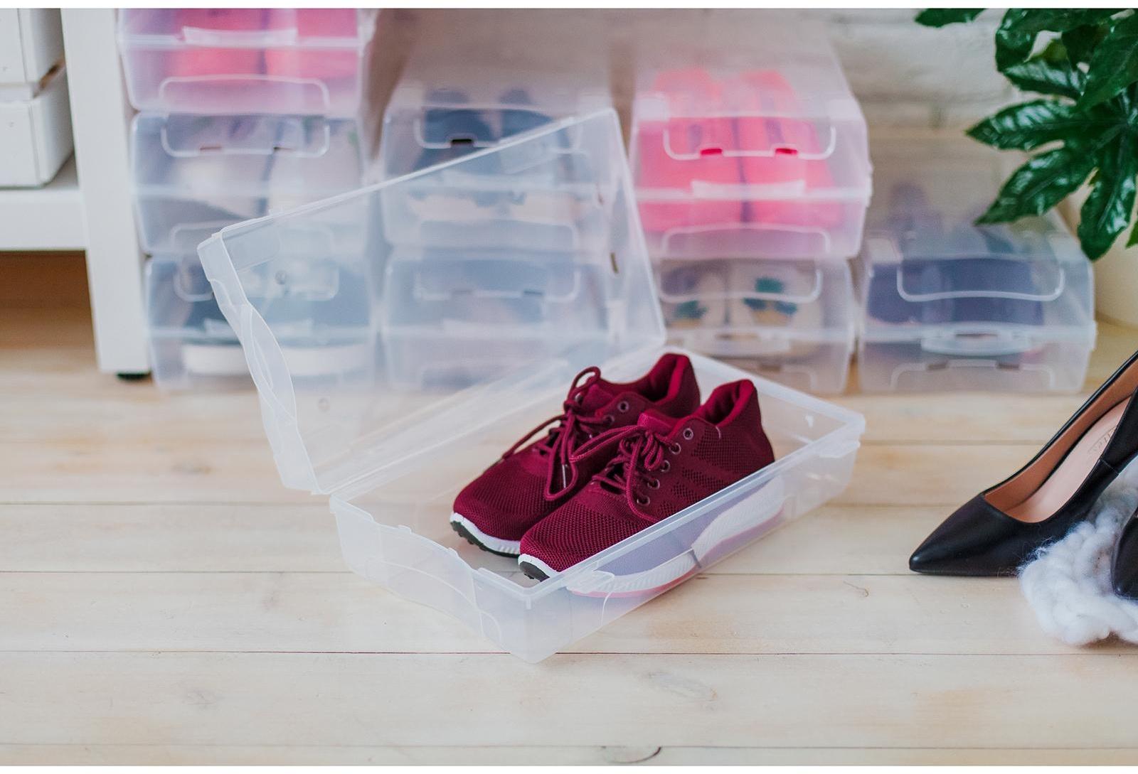 Короб для хранения обуви «Реноме», 38×20,5×13 см, цвет прозрачный
