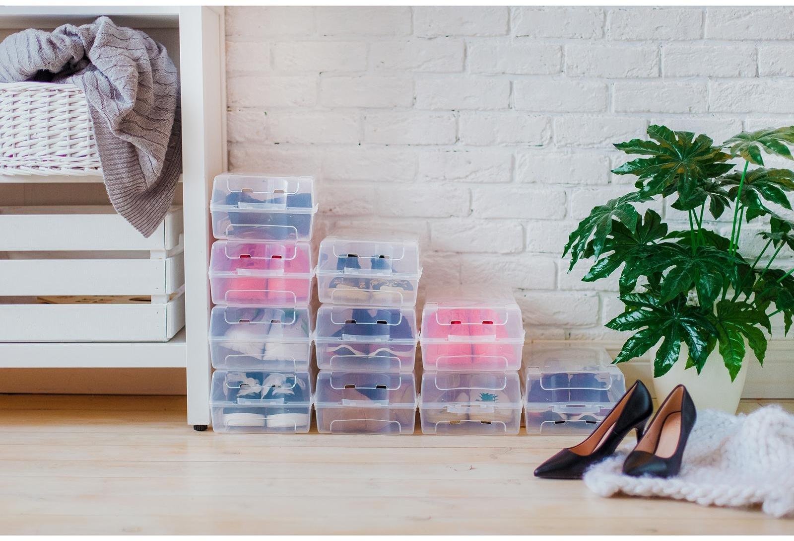 Короб для хранения обуви «Реноме», 38×20,5×13 см, цвет прозрачный