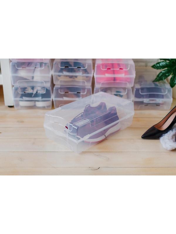 Короб для хранения обуви «Реноме», 38×20,5×13 см, цвет прозрачный