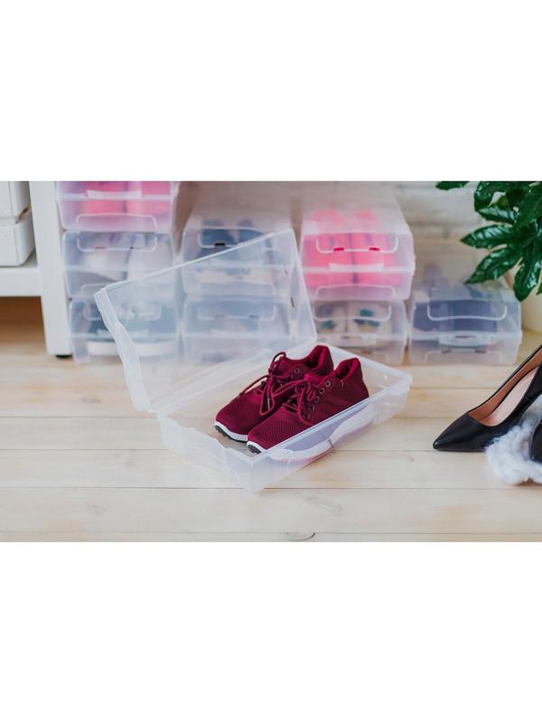 Короб для хранения обуви «Реноме», 38×20,5×13 см, цвет прозрачный