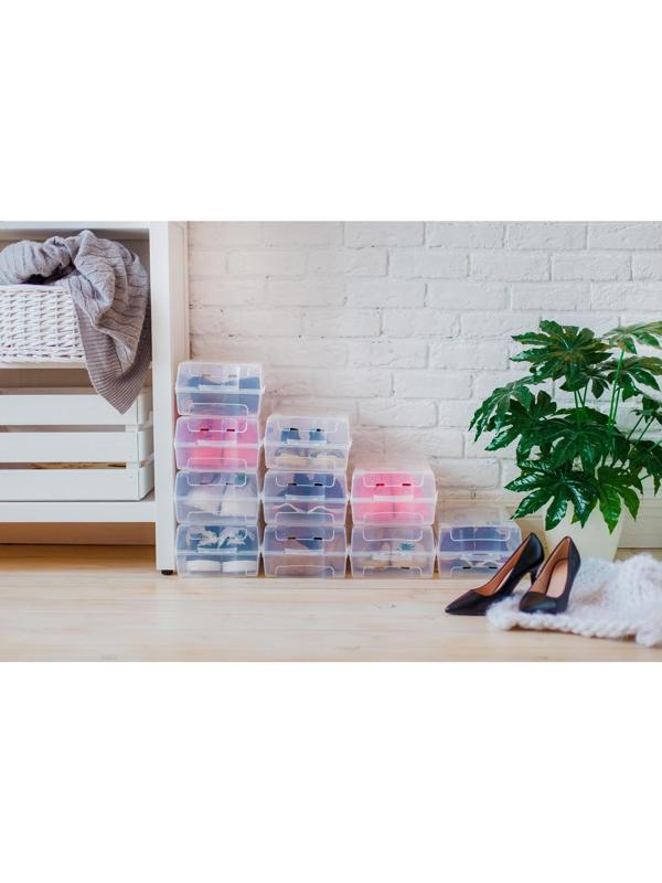 Короб для хранения обуви «Реноме», 38×20,5×13 см, цвет прозрачный