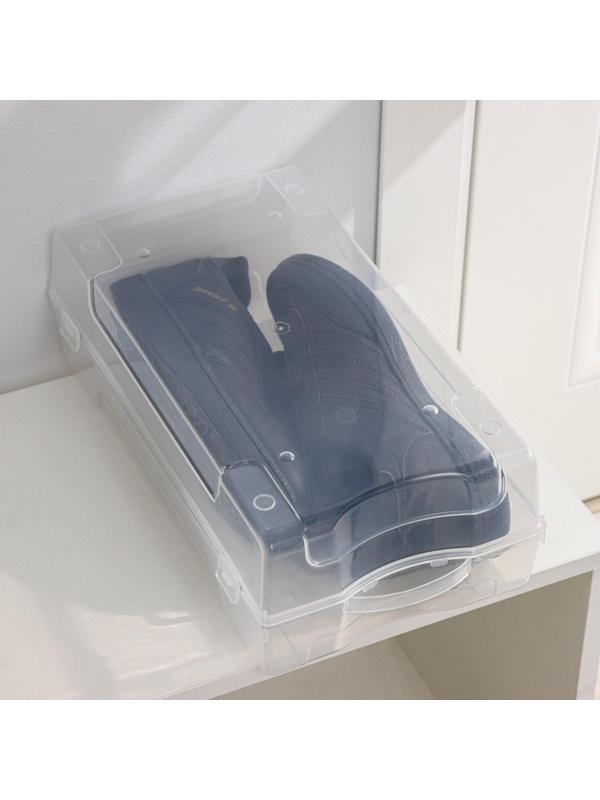 Короб для хранения обуви «Реноме», 38×20,5×13 см, цвет прозрачный