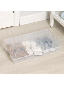 Короб для хранения обуви «Реноме», 61×34×13 см, цвет прозрачный