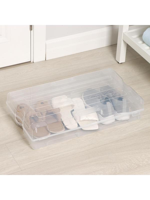 Короб для хранения обуви «Реноме», 61×34×13 см, цвет прозрачный