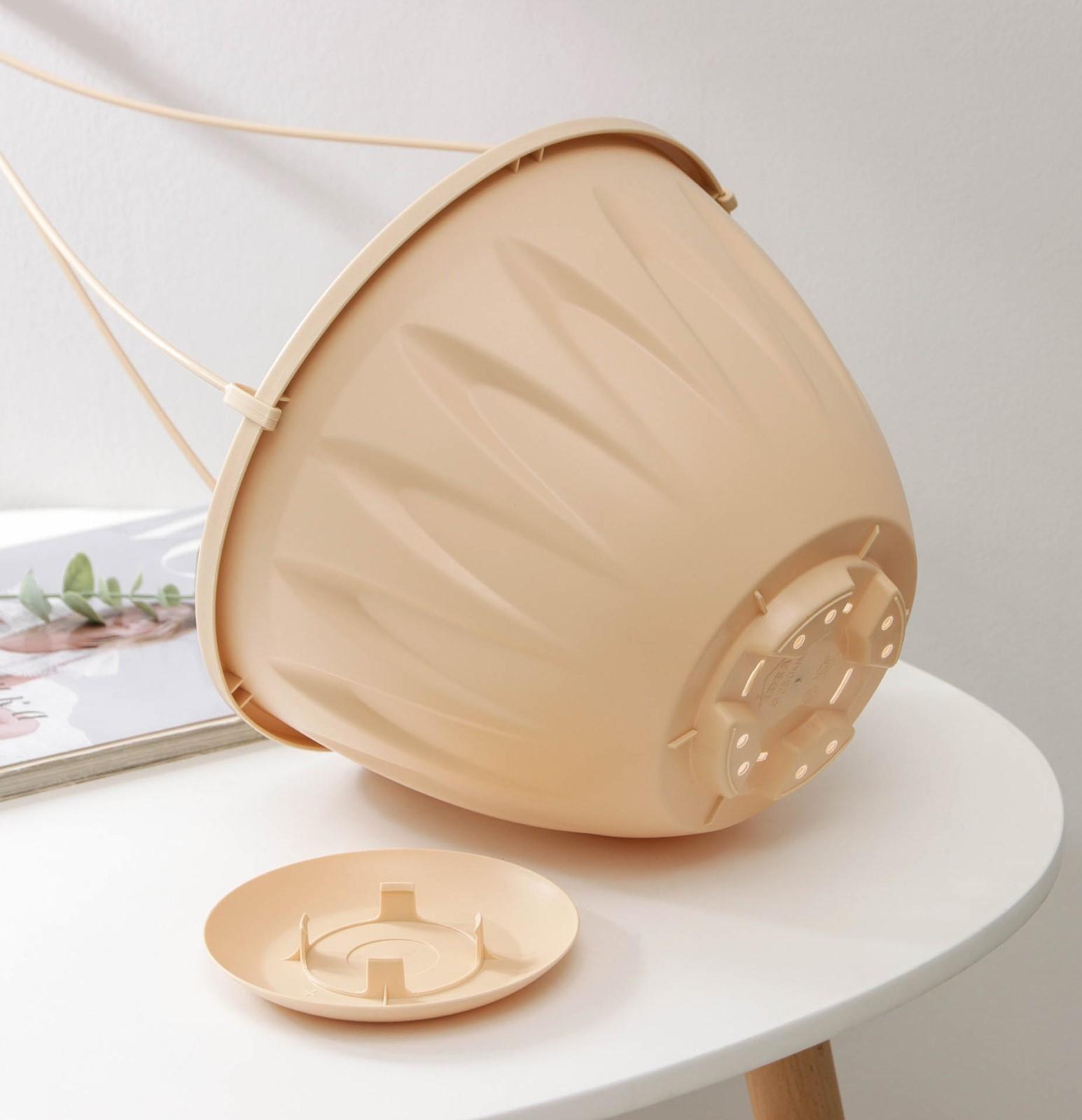 Кашпо для цветов с поддоном «Алиция», 4,3 л, цвет белая глина, ПОДВЕС В ПОДАРОК