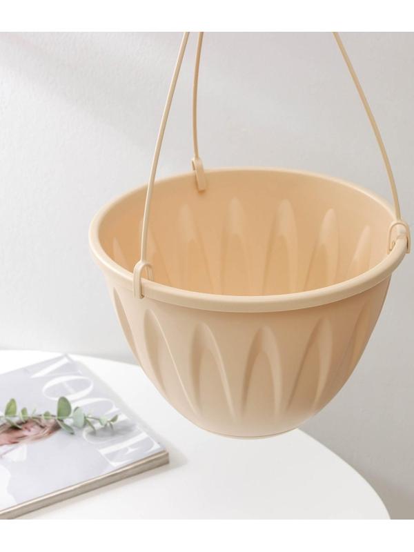Кашпо для цветов с поддоном «Алиция», 4,3 л, цвет белая глина, ПОДВЕС В ПОДАРОК