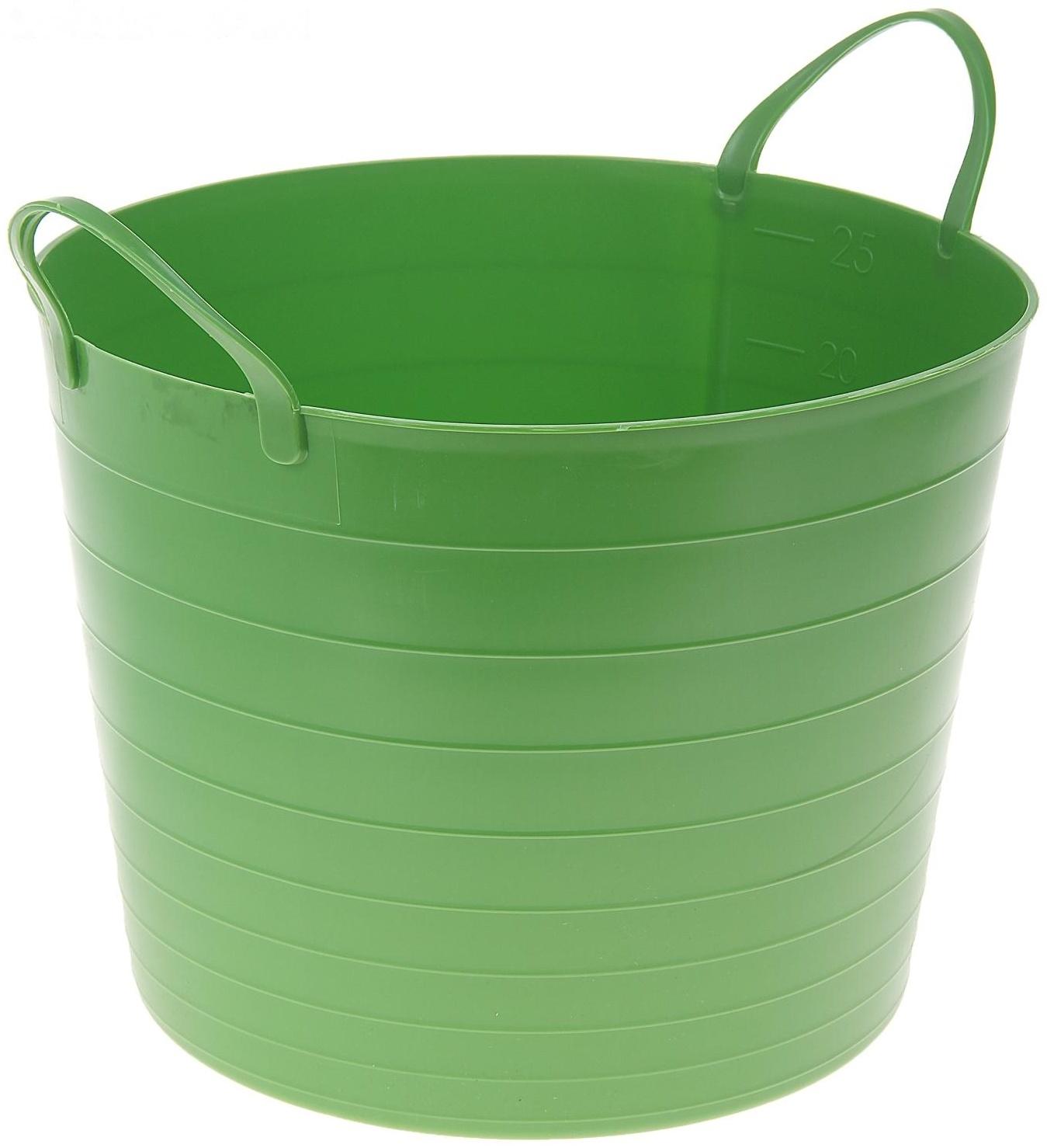 Корзина для белья мягкая, 27 л, 37,5×37,5×30 см, цвет ярко-зелёный