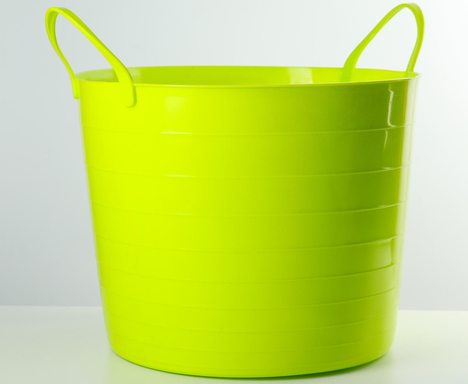 Корзина для белья мягкая, 27 л, 37,5×37,5×30 см, цвет ярко-зелёный