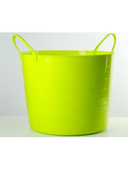 Корзина для белья мягкая, 27 л, 37,5×37,5×30 см, цвет ярко-зелёный