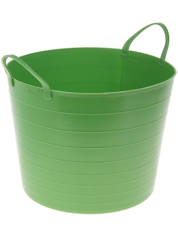 Корзина для белья мягкая, 27 л, 37,5×37,5×30 см, цвет ярко-зелёный