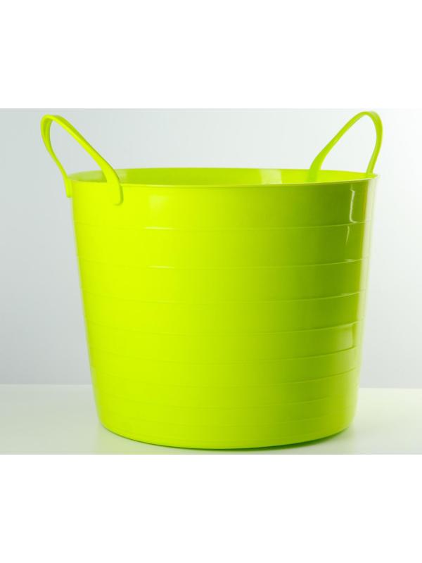 Корзина для белья мягкая, 27 л, 37,5×37,5×30 см, цвет ярко-зелёный