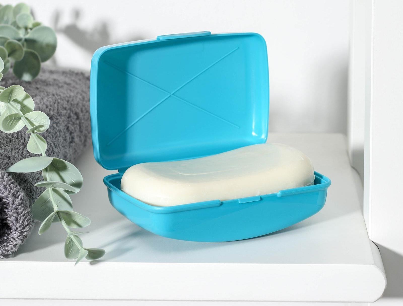 Мыльница дорожная, 10×6,8×4,4 см, цвет МИКС