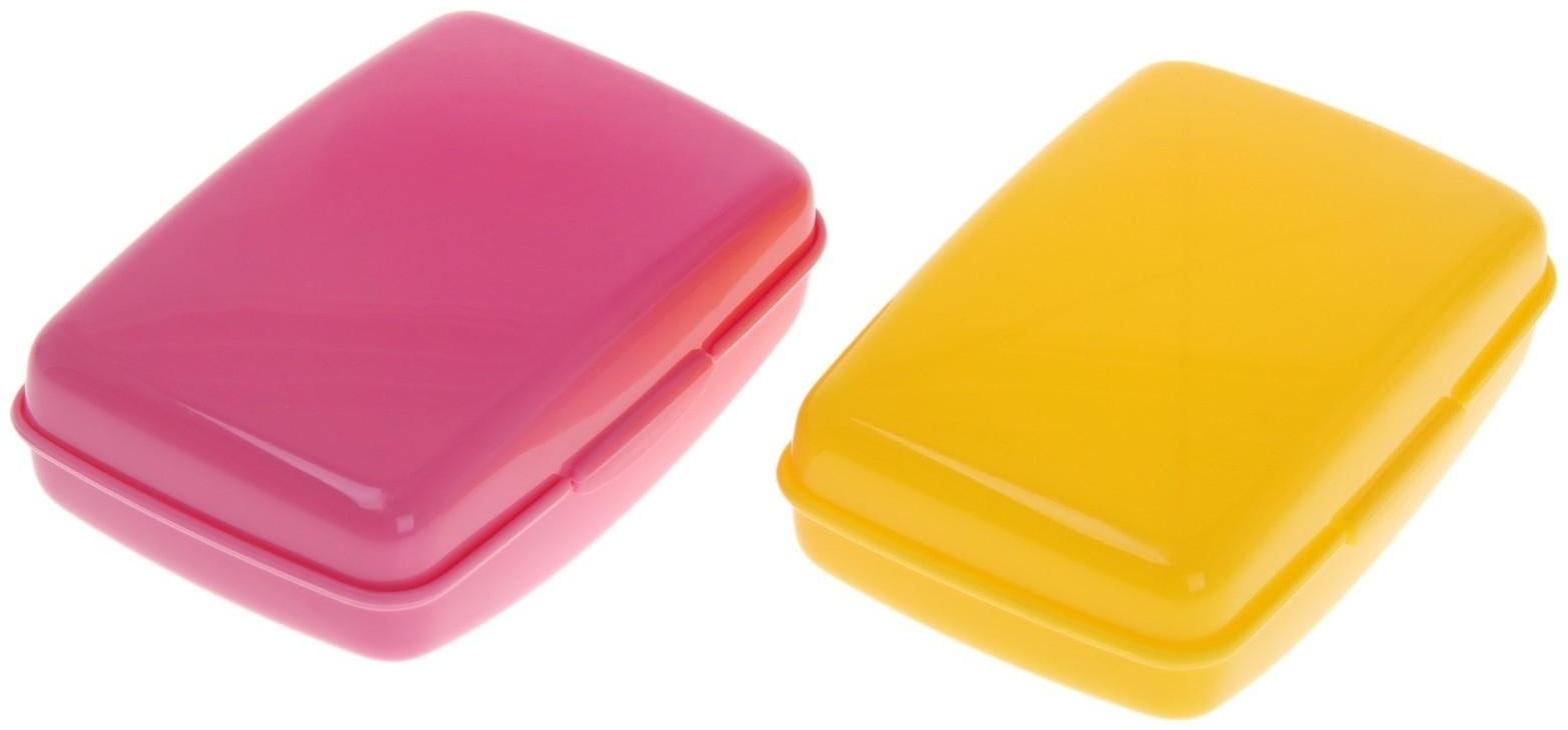 Мыльница дорожная, 10×6,8×4,4 см, цвет МИКС